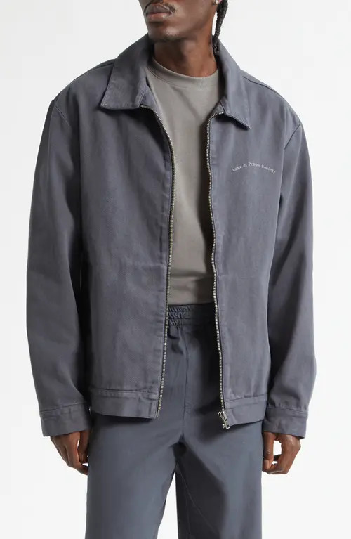 PALMES Lake Cotton Twill Zip Jacket in Charcoal at Nordstrom, Size 40 Us | Nordstrom