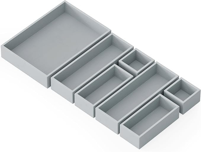 SpaceAid 7-Piece Bamboo Drawer Organizer Storage Boxes Set, Wood Tray Junk Drawer Organizers Mult... | Amazon (US)