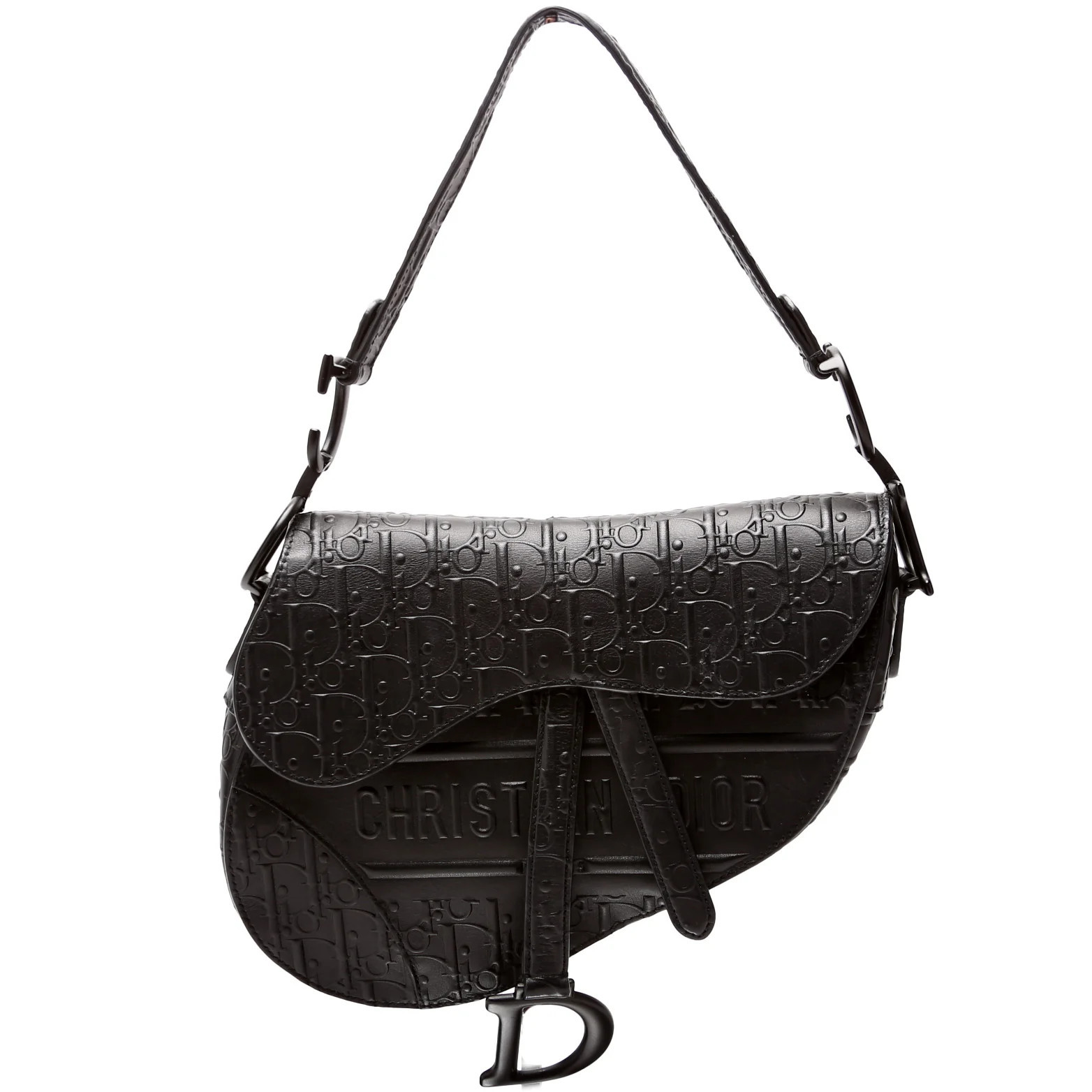 Saddle Bag Oblique Embossed Leather | Keeks Designer Handbags