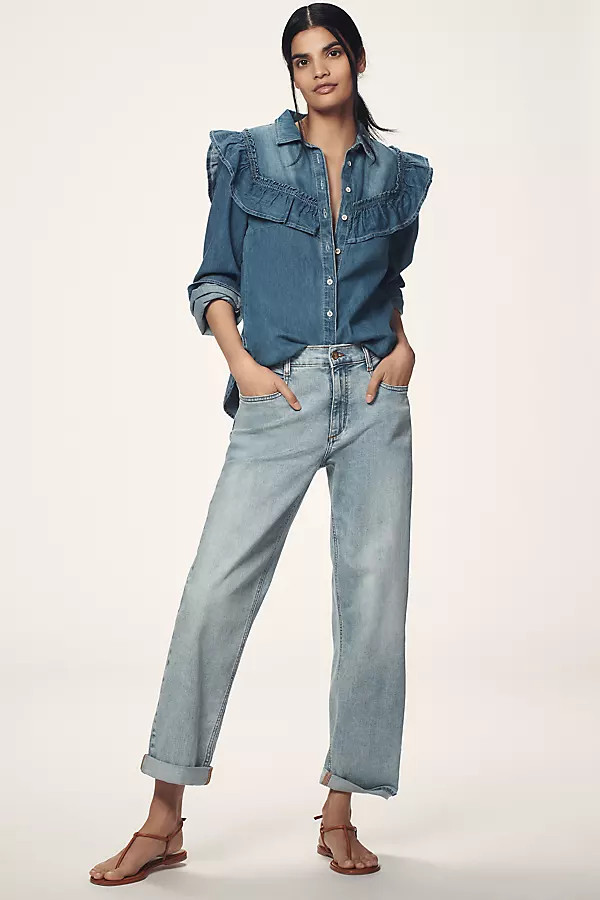 Pilcro Baggy Slim Boyfriend High-Rise Relaxed Jeans | Anthropologie (US)