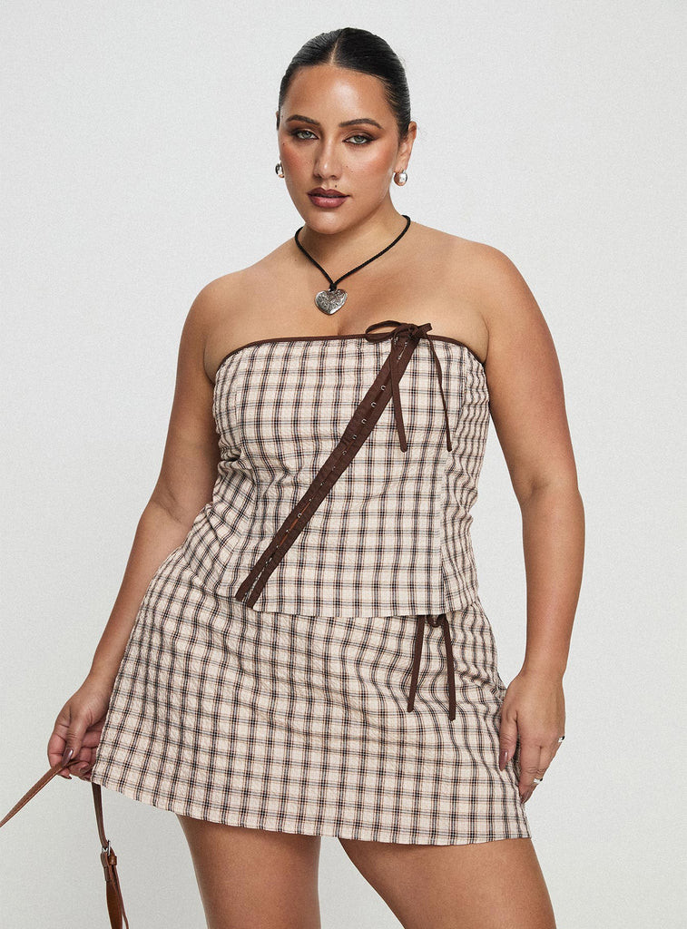 Be My Baby Top Plaid Curve | Princess Polly US