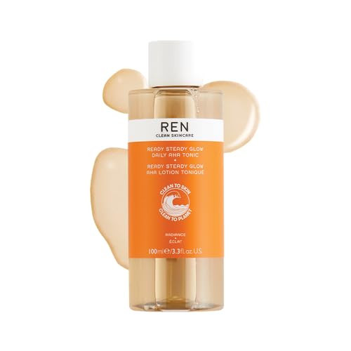 REN Ready Steady Glow Daily AHA Tonic, 100ml – Exfoliating Toner with Lactic Acid and Salicin, Brightens Skin, Reduces Pores and Fine Lines, Smooths Texture for an Even Complexion | Amazon (UK)