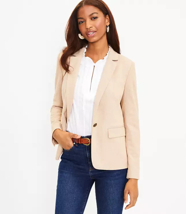 Herringbone Knit Blazer | LOFT