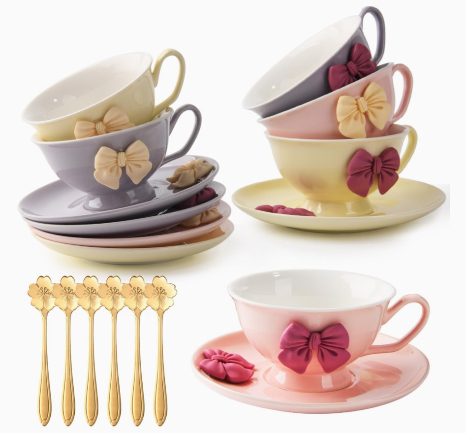 The cutest tea cups with bows  #teacups
#bows
#teaset

#LTKhome #LTKfindsunder50 #LTKSpringSale