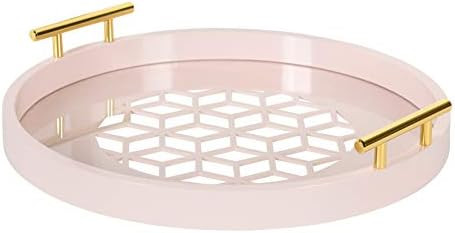 Kate and Laurel Caspen Round Decorative Tray, 15.5" Diameter, Pink | Amazon (US)