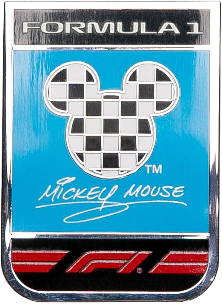 Formula 1 x Disney Unisex Mickey Mouse Checker Crest Pin, Multicolor, One Size | Amazon (US)