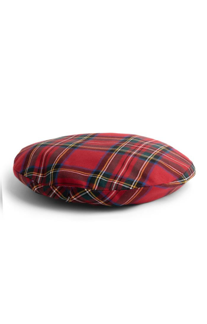 Ladies Velvet Trim Plaid Beret | The House Of Bruar