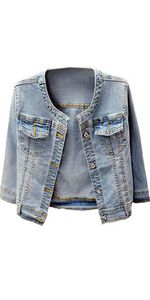 Kedera Womens Denim Jackets Distressed Ripped Long Sleeve Jean Jacket Coats | Amazon (US)