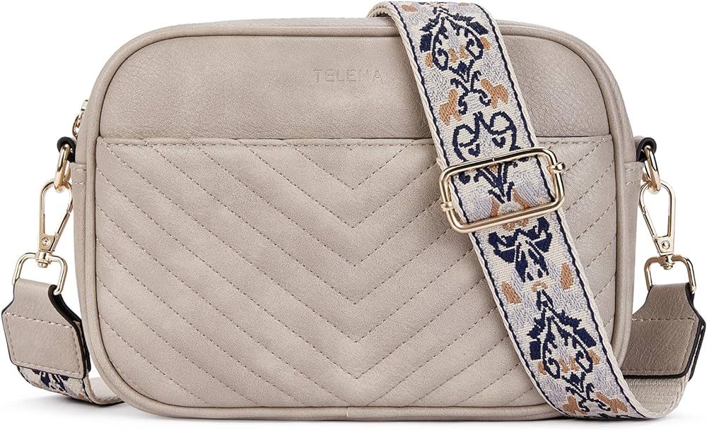 Telena Quilted Crossbody Bags for Women Trendy Small Crossbody Bag Leather Purses Women's Crossbo... | Amazon (US)