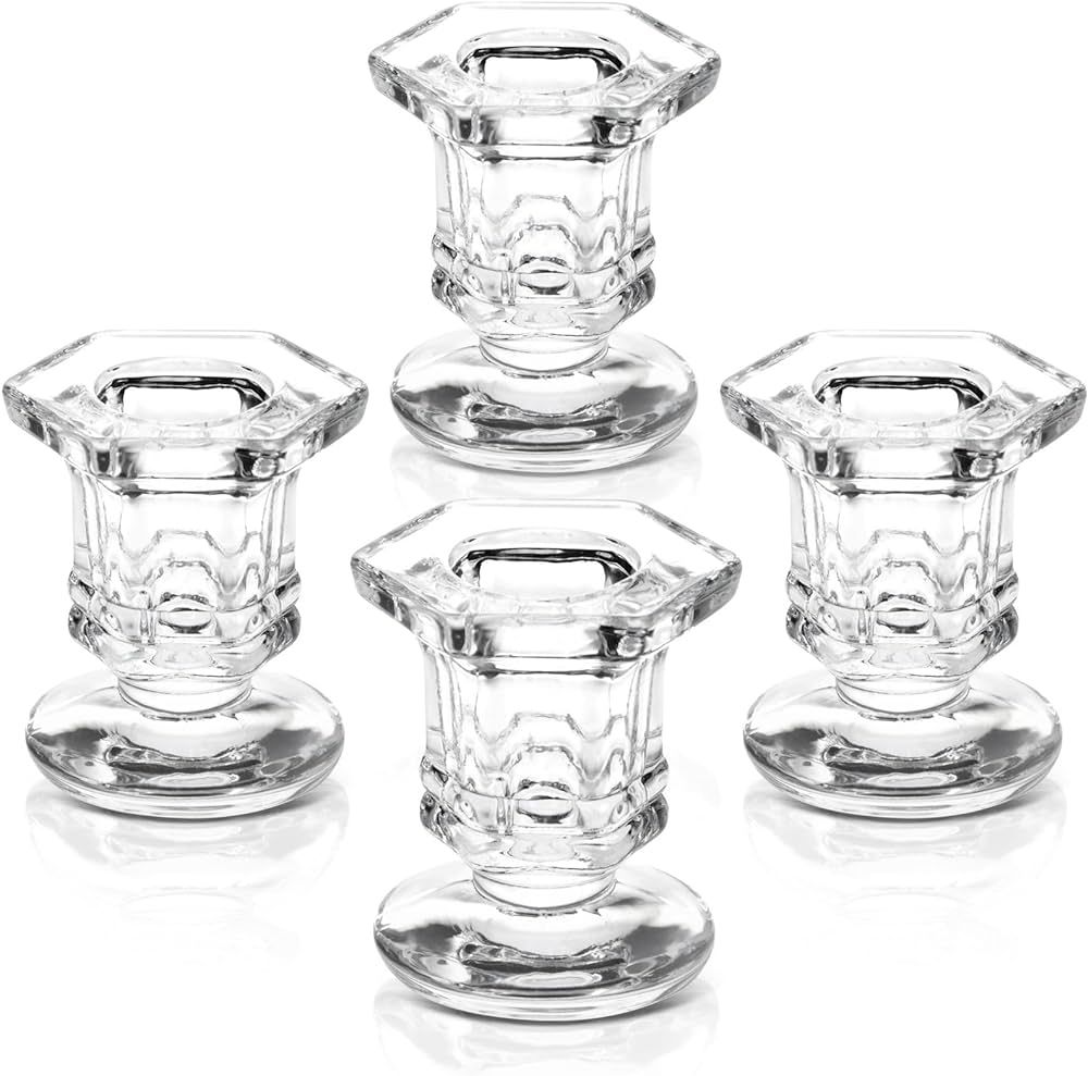 12 Pack Clear Glass Candle Holders for Candlesticks, Taper Candles, Wedding Centerpieces (2 x 2 x... | Amazon (CA)