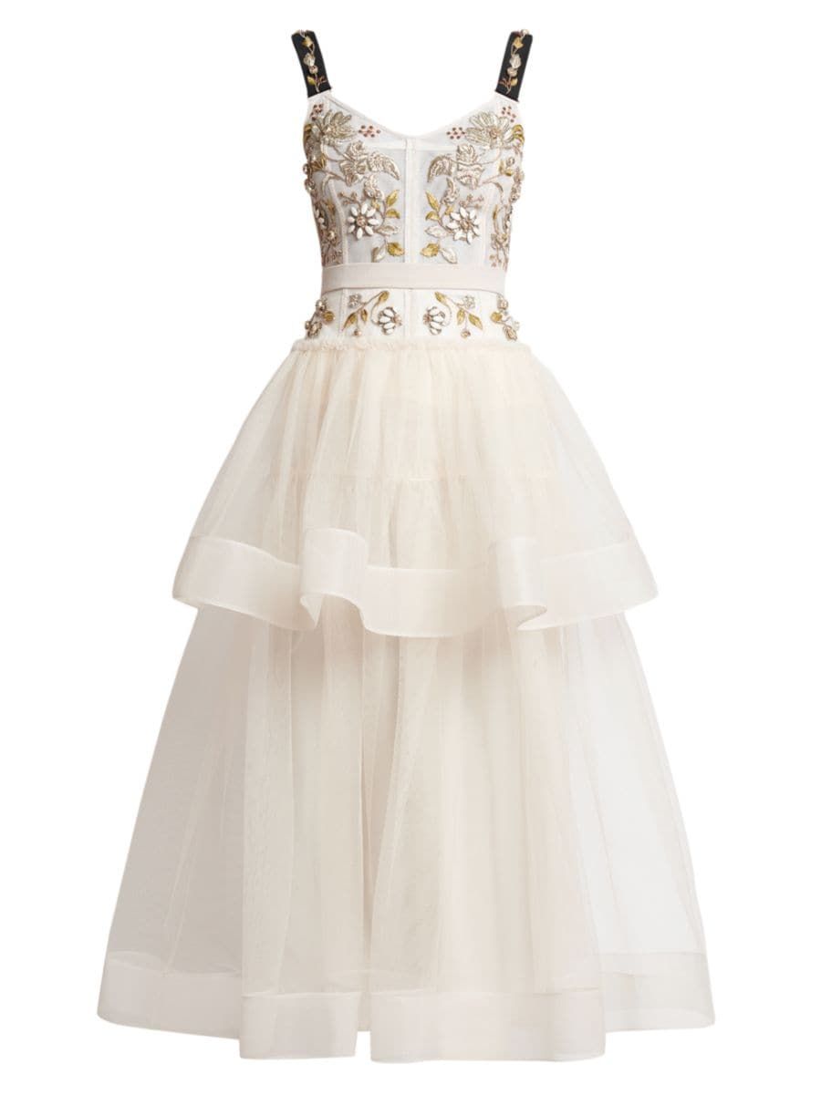 Tiered Bead-Embellished Gown | Saks Fifth Avenue