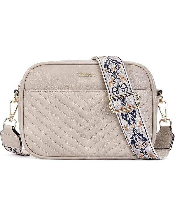 Telena Quilted Crossbody Bags for Women Trendy Small Crossbody Bag Leather Purses Women's Crossbo... | Amazon (US)