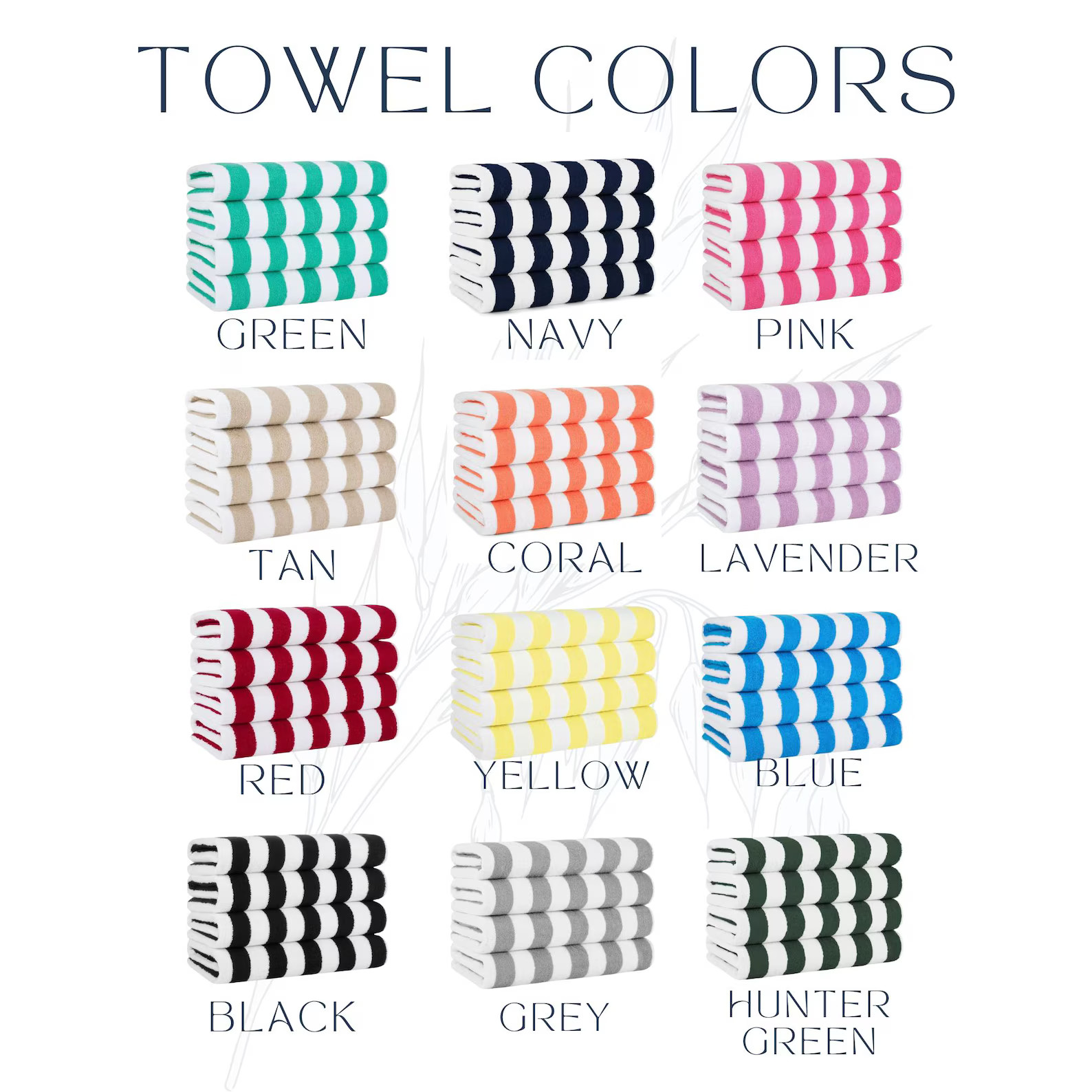 Cabana Stripe Beach Towel, Customizable Towel, Personalized Gift, Marlin Fish, Palm, Anchor, Seas... | Etsy (US)