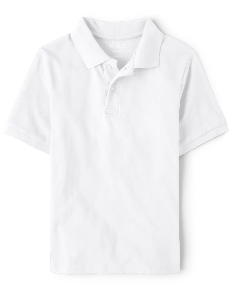 Boys Uniform Pique Polo - white | The Children's Place