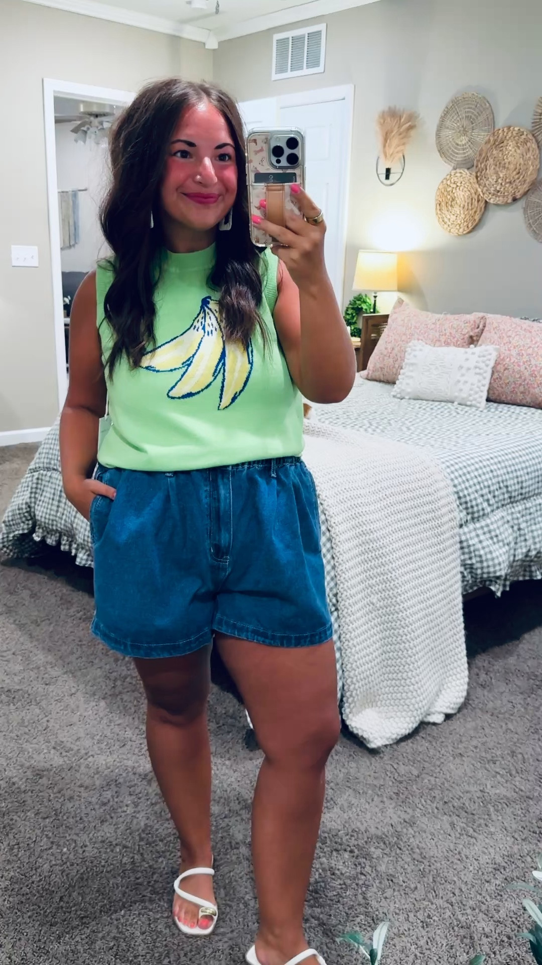 💛 This banana tank sweater from Walmart is such a fun piece for summer.

sandals: fit a tad oversized // wearing a 5
shorts: fit true to size (part of a set) // wearing a large
tank: fits true to size // wearing a large