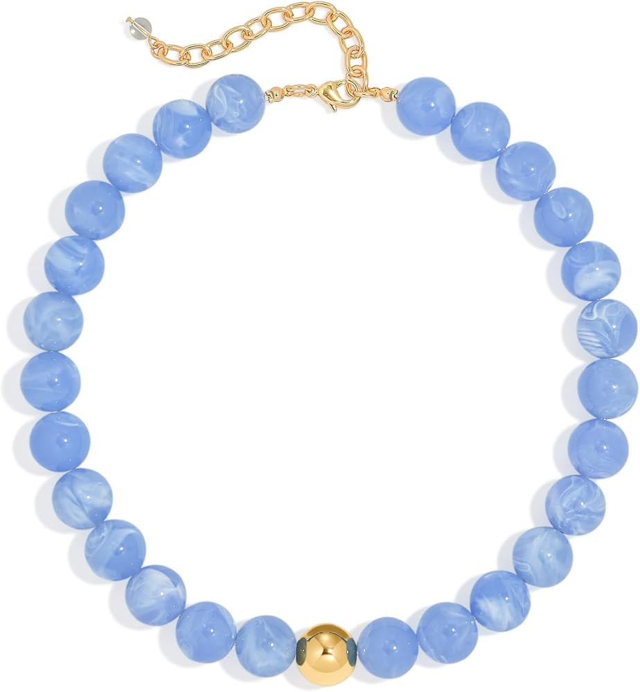 Chunky Beaded Necklaces for Women, Boho Chunky Resin Beads Necklace Summer Beach Statement Jewelr... | Amazon (US)