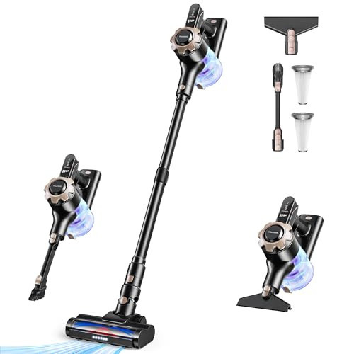 Trucozie Cordless Vacuum Cleaner, 8-in-1 Lightweight Stick Vacuum with 45mins Runtime, Powerful Suction, Vacuum Cleaners for Home, Hardwood Floors, Carpet, Pet Hair, Black | Amazon (US)