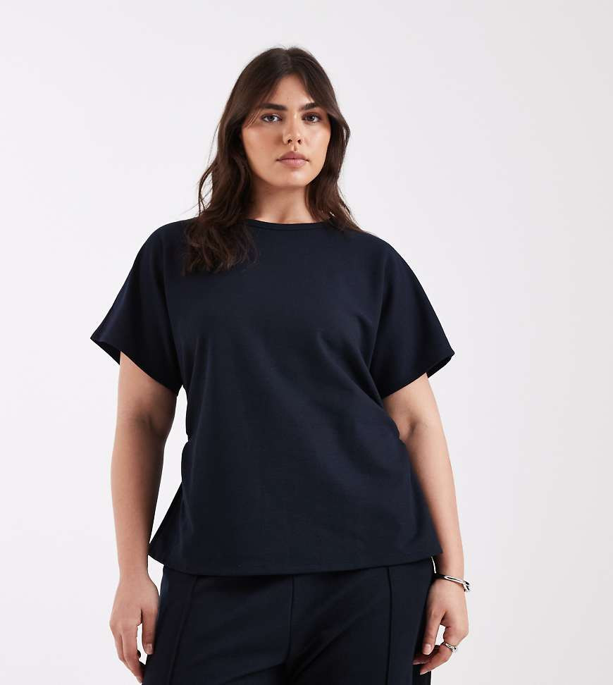 ONLY Curve ruched detail top in navy (Part of a set) | ASOS (Global)
