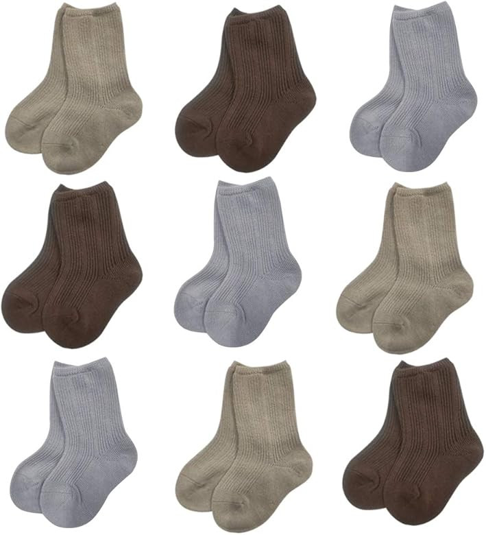 Baby Cotton Crew Socks Unisex Baby Sock Soft Cozy Ankle Socks for Newborn Infant Toddlers Kids 0-... | Amazon (US)