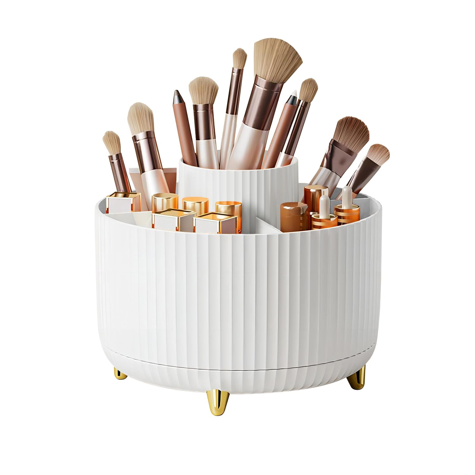 DASITON Large Capacity Makeup Brush Holder,360° Rotating Makeup Organizer,5 Slot Makeup Brushes ... | Amazon (US)