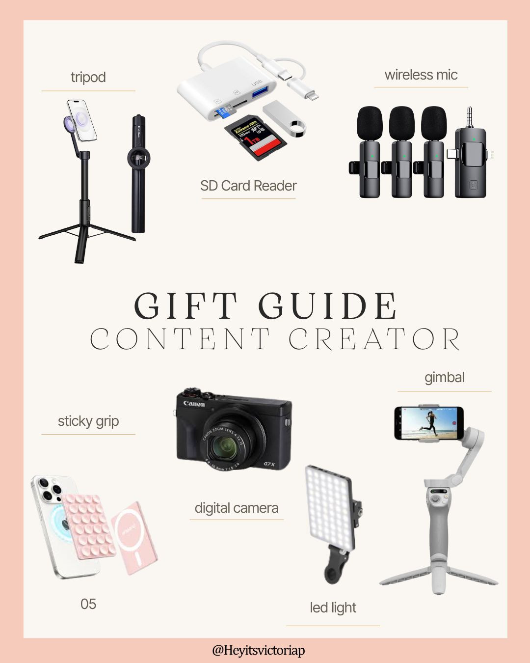 Everything the content creator in your life needs to take content! 

 #LTKHoliday #LTKvlog

#LTKGiftGuide