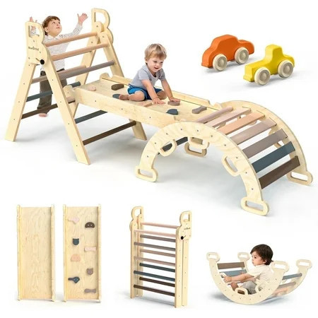 Bluewood Montessori Triangle Climbing Set, Indoor Playground for Kids, 3-Piece | Walmart (US)