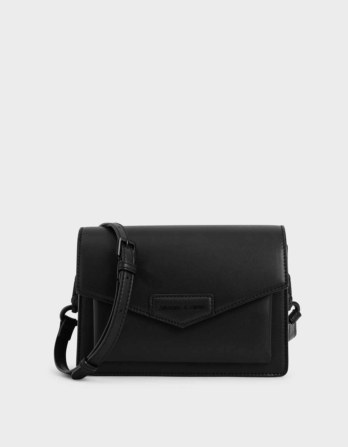 Ultra Matte Black Zaina Envelope Crossbody Bag | CHARLES &amp; KEITH | Charles & Keith US