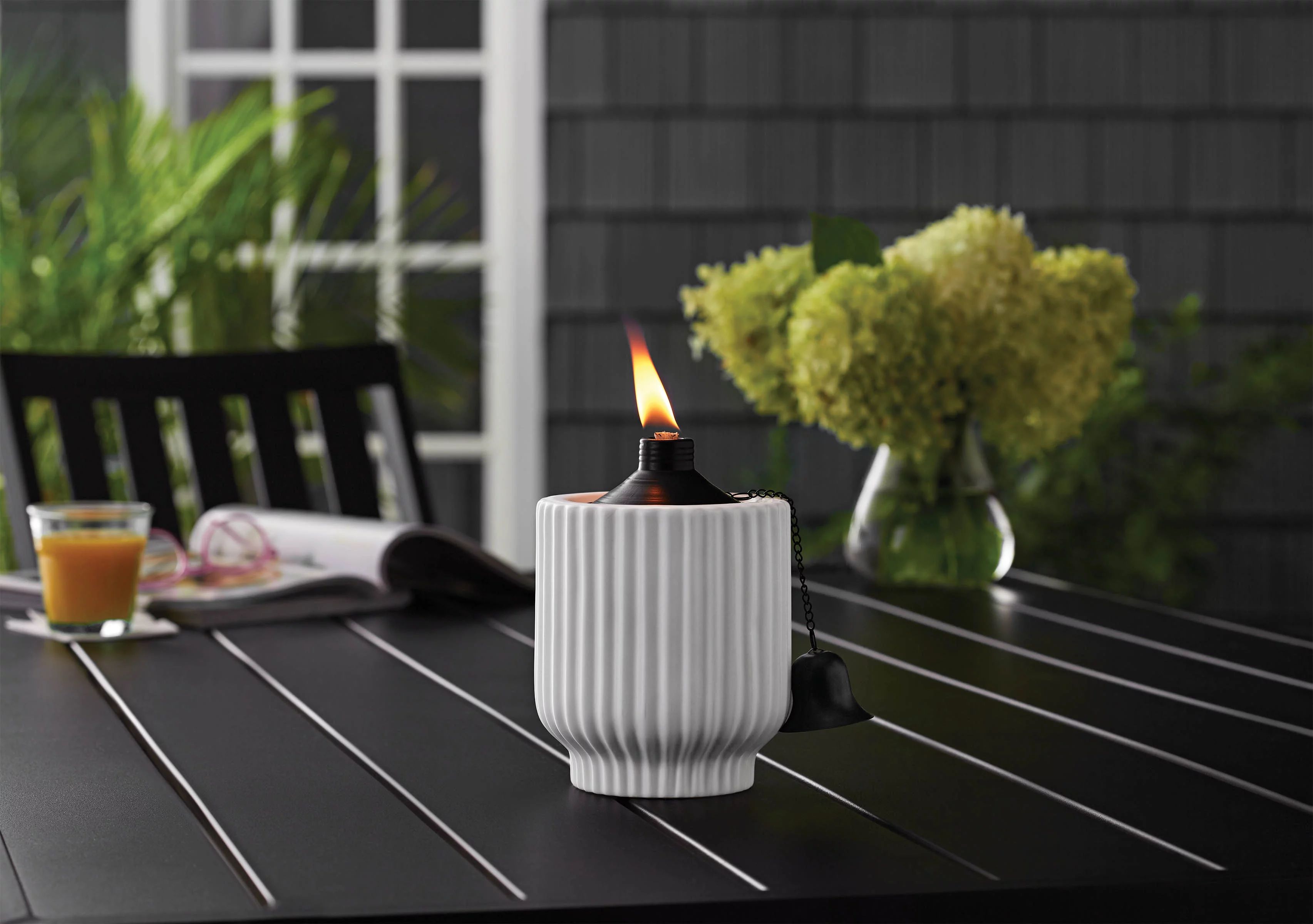 Better Homes & Gardens Ceramic Flame Tabletop Torch, White | Walmart (US)