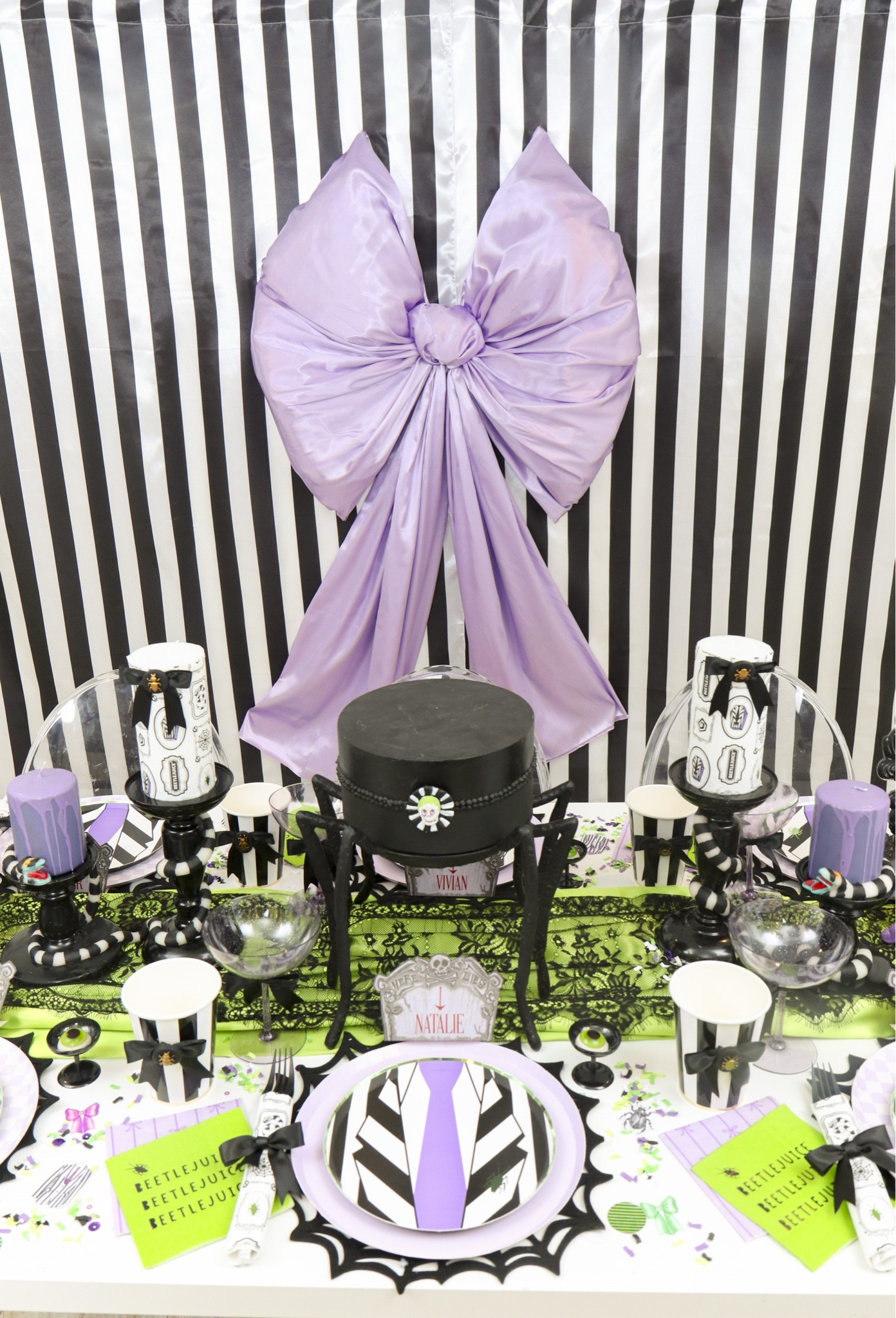 It’s SHOWTIME!
Say it with me….Beetlejuice, Beetlejuice, Beetlejuice!
 
Beetlejuice™ the sequel is out in theatre’s….that’s right the JUICE is LOOSE! and we are ready to host a strange & unusual pre-watch party.  Are you coming along to celebrate the ghost with the most?!  
➡️➡️➡️Like, Save & FOLLOW for more Beetlejuice Halloween party ideas, gifts, DIY’s and inspiration.
🪲🪲🪲
#beetlejuice #beetlejuice2 #beetlejuiceparty #beetlejuicedecor #diybeetlejuice #candlediy #diycandle #halloweencandle
 #halloweenpartyideas #halloweentablescape

#LTKSeasonal #LTKParties #LTKHome