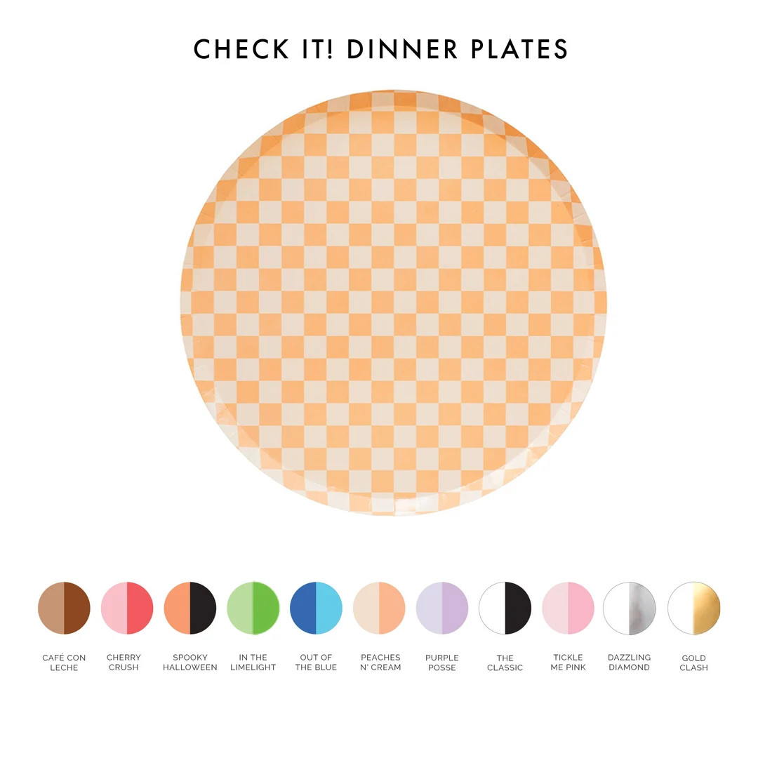 Check It Dinner Plates 8 Pk. 11 Color Options - Etsy | Etsy (US)