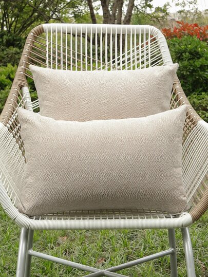 1pc Solid Outdoor Waterproof Cushion Cover Without Filler | SHEIN