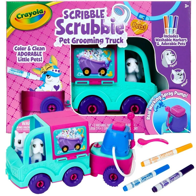 Crayola Scribble Scrubbie Grooming Truck, Holiday  Toys for Kids, 10 Pcs, Beginner Child | Walmart (US)
