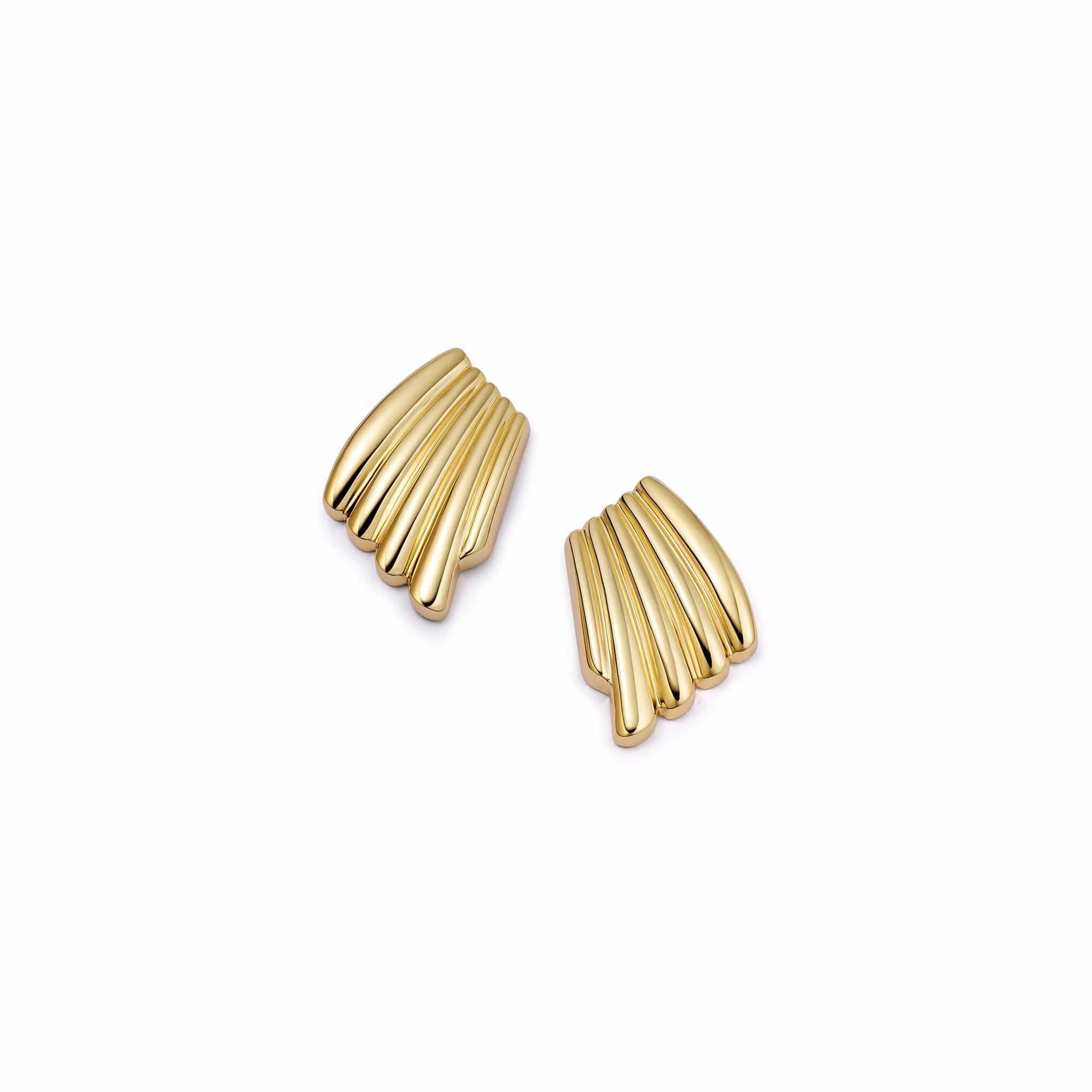 Polly Mini Wave Stud Earrings 18ct Gold Plate | Daisy London Jewellery