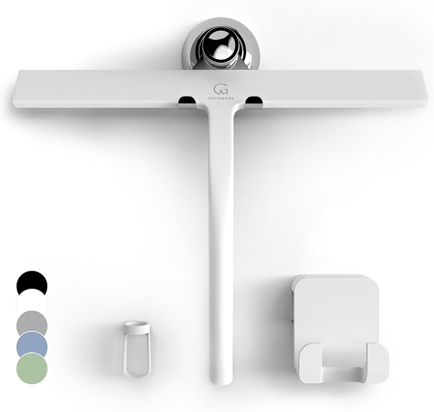 GÜTEWERK Shower Squeegee for Glass Doors, Silicone Window Squeegee, Bathroom and Glass Cleaning ... | Amazon (US)