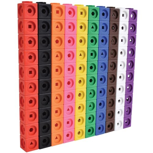 edxeducation Math Cubes | Set of 100 Counting Blocks with 5 Shapes | Math Manipulatives for Presc... | Amazon (US)