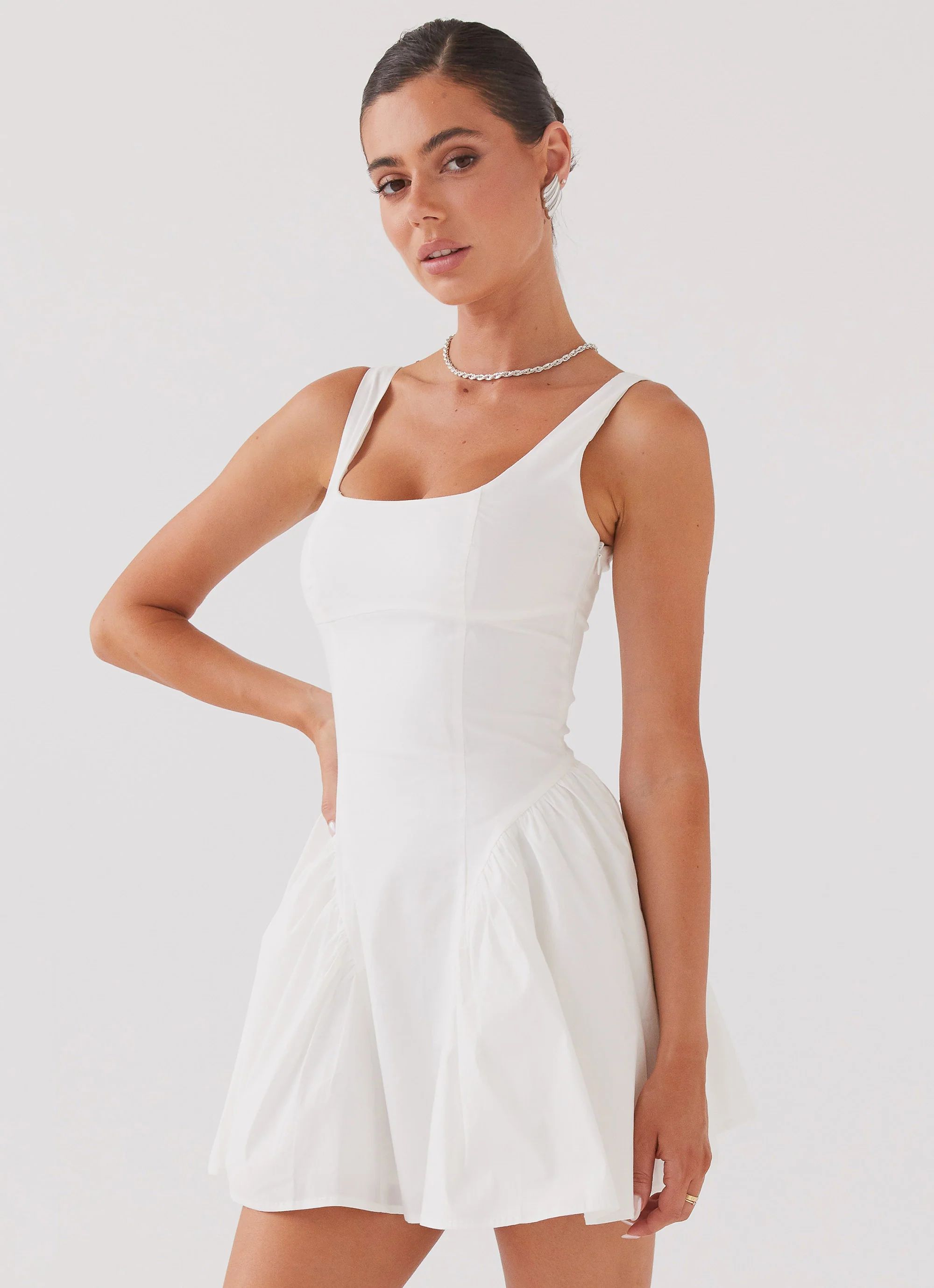 Peppermayo Exclusive -  Sassy Soiree Corset Mini Dress - White | Peppermayo (Global)