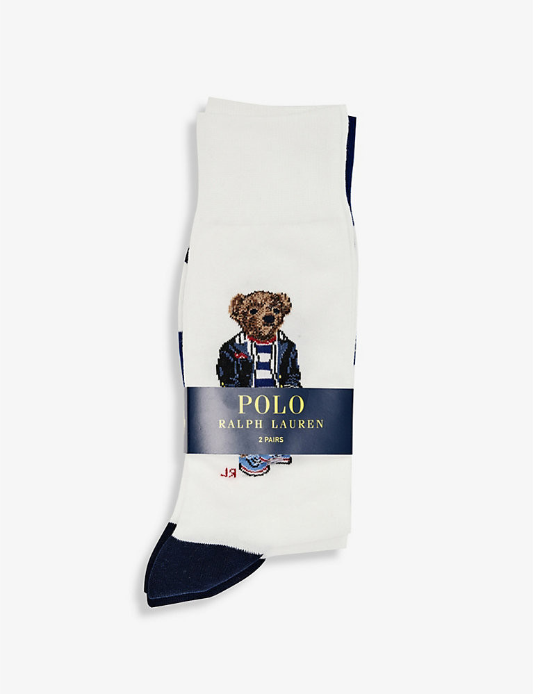 POLO RALPH LAUREN Pack of two branded stretch-knit socks | Selfridges