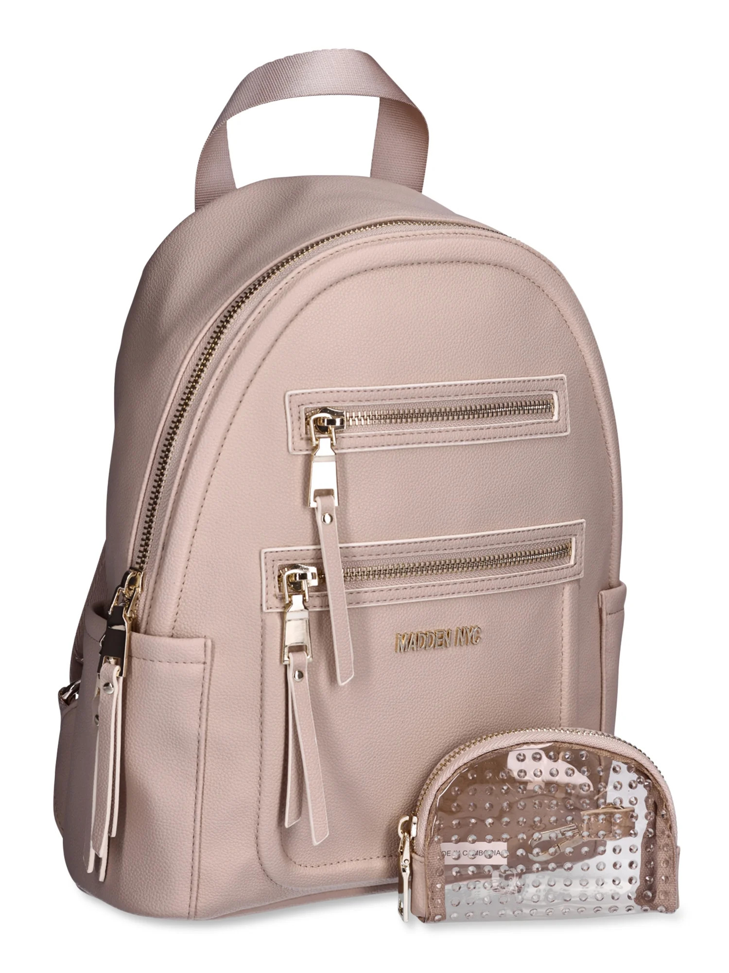 Madden NYC Women's Mini Backpack with Embellished Pouch, Beige | Walmart (US)