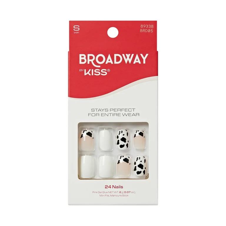 Broadway by Kiss Press On Nails, ‘Envolver’, White, Short Squoval, 24 Count | Walmart (US)