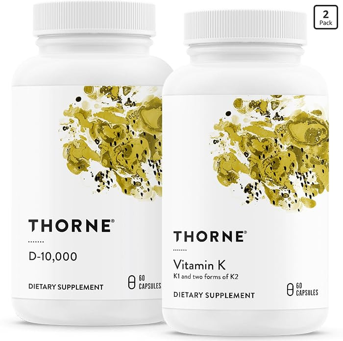 THORNE - Bone Health Bundle - Vitamin D3 & Vitamin K - Supports Healthy Bones, Teeth Muscles, Car... | Amazon (US)