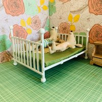 Bed Dollhouse Shabby Chic Furniture Vintage 112 Refinished White Painted Brass Coastal Miniature Far | Etsy (US)