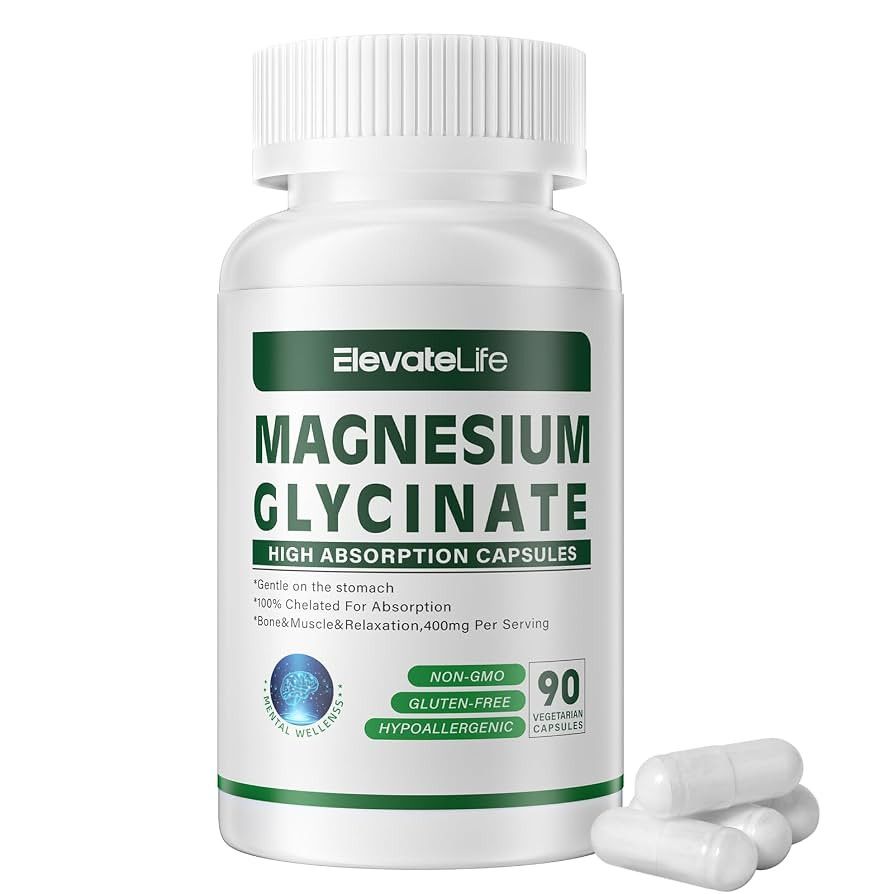 Magnesium Glycinate 400 MG per Serving 100% Chelated for High Absorption, Gentle On Stomach, Non-... | Amazon (US)