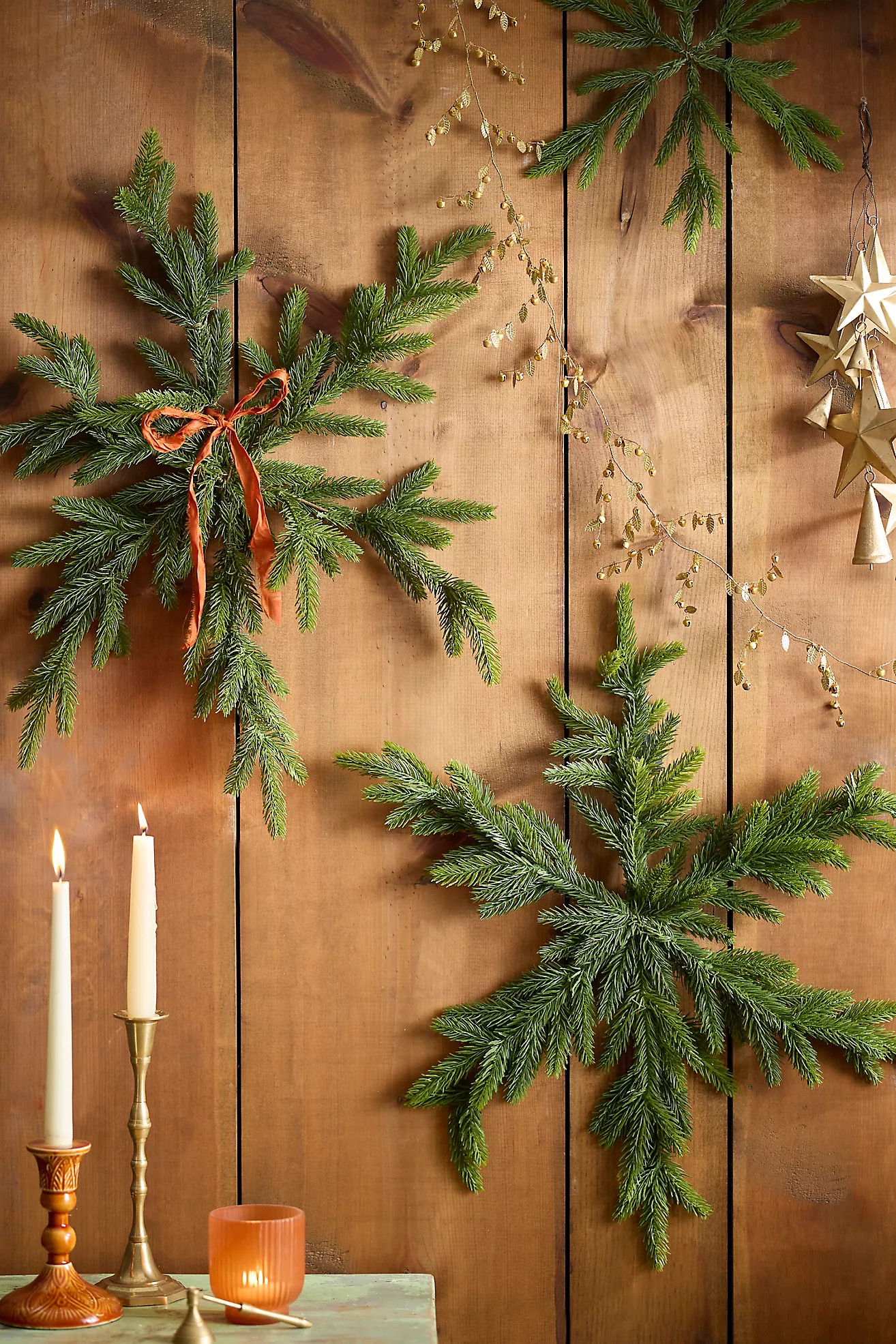 Faux Fir Snowflakes, Set of 2 Large | Anthropologie (US)