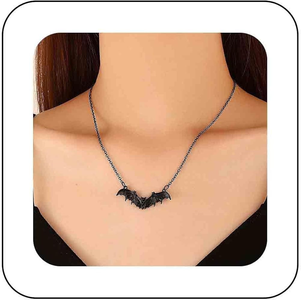 Gothic Flying Bat Pendant Necklace Black Bat Necklace Choker Punk Vampire Bat Necklace Tiny Bat C... | Amazon (US)
