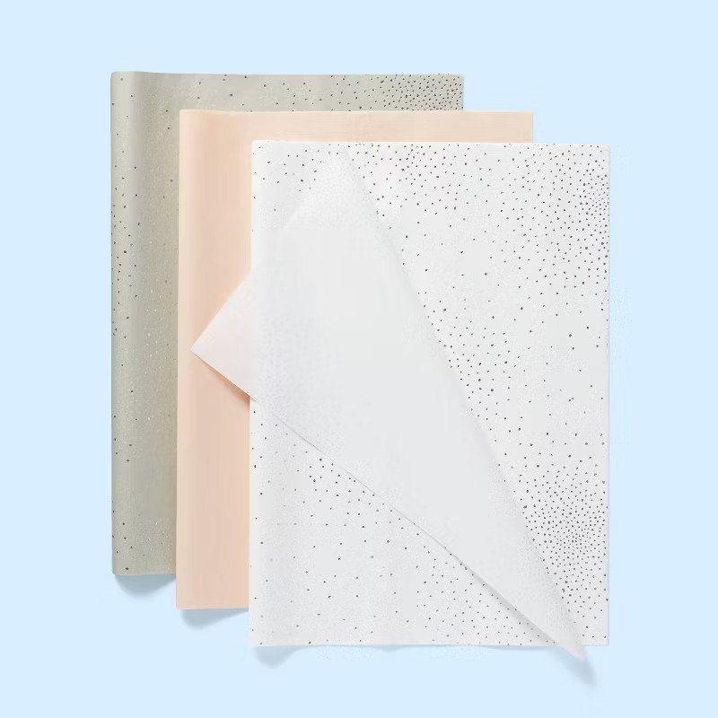 20ct Foil Dots with Foil Dots Gift Wrap Tissue Gray/Pink/White - Spritz™ | Target