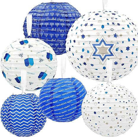 Hanukkah Hanging Ball Lanterns Ornaments 6 Piece - Hanukkah Decorations! | Amazon (US)