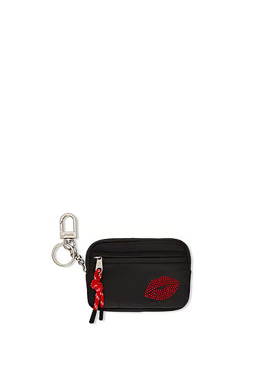 Zip Card Holder Keychain, Black, One Size - Women's Small Accessories - PINK | Victoria's Secret (US / CA )