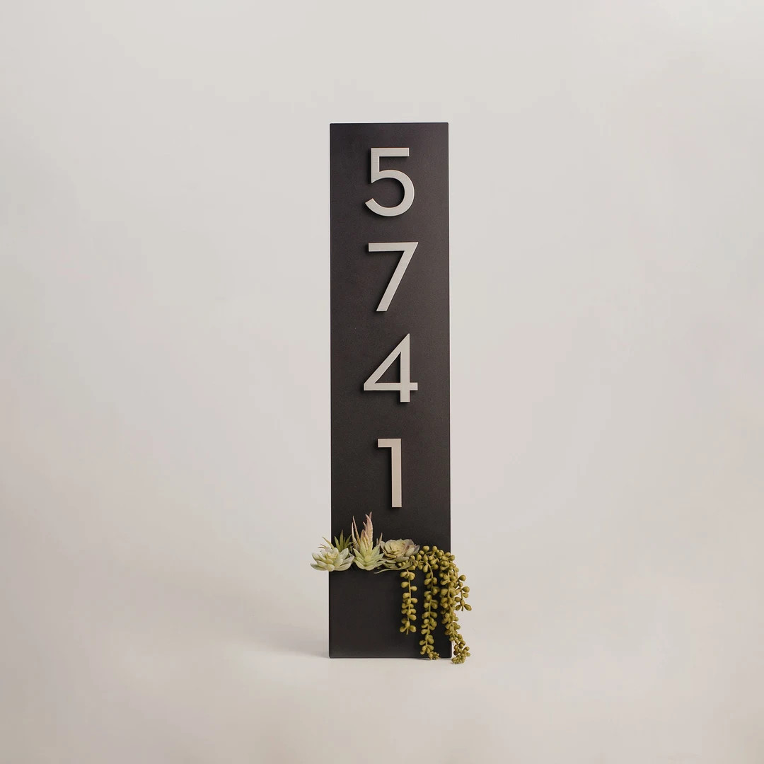 Standing Tall House Number Plaque/ Weather Resistant Steel Address Planter/address Numbers/ Powde... | Etsy (US)