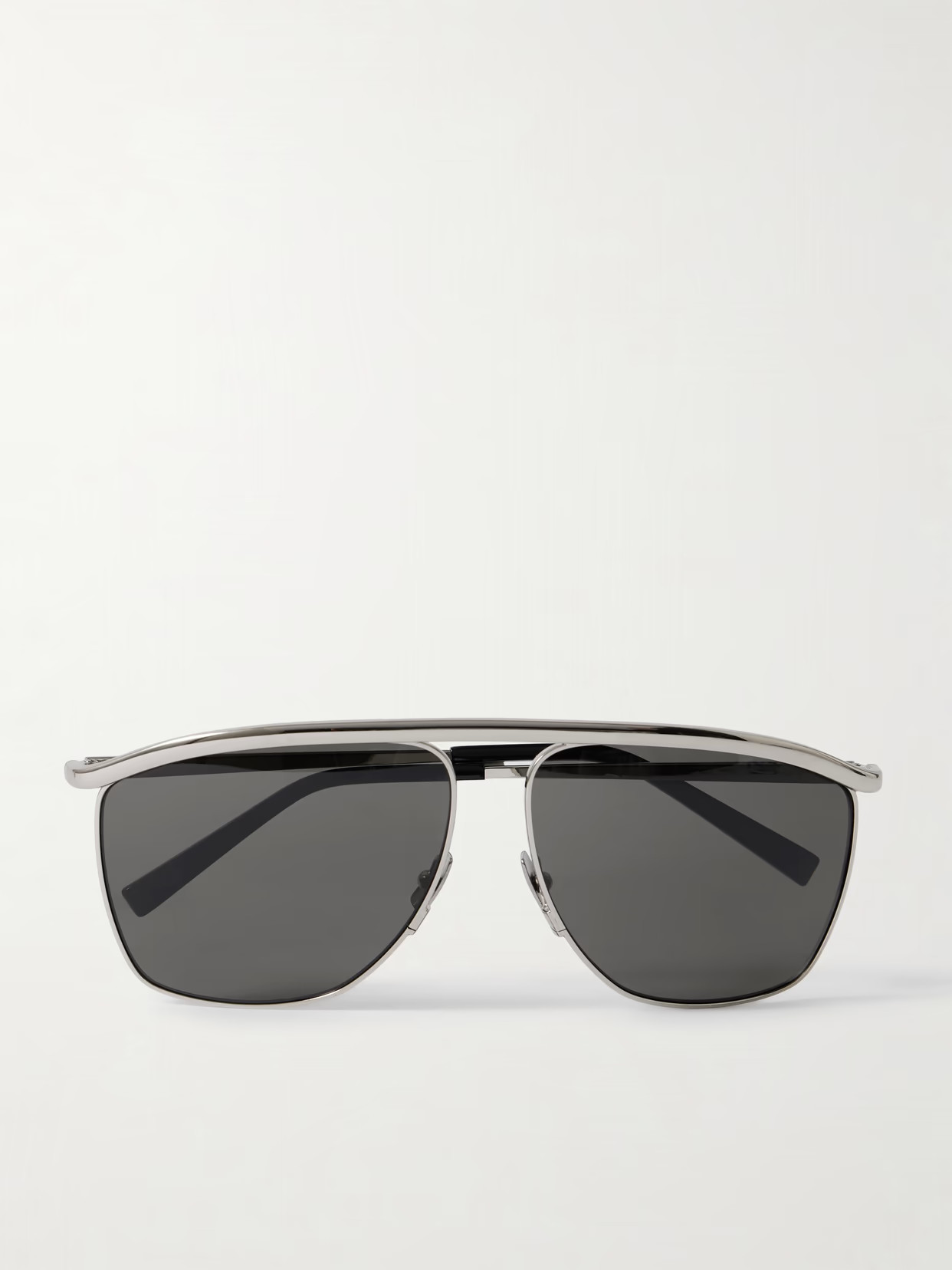 SAINT LAURENT EYEWEAR - Square-frame Silver-tone Sunglasses - One size | NET-A-PORTER (US)