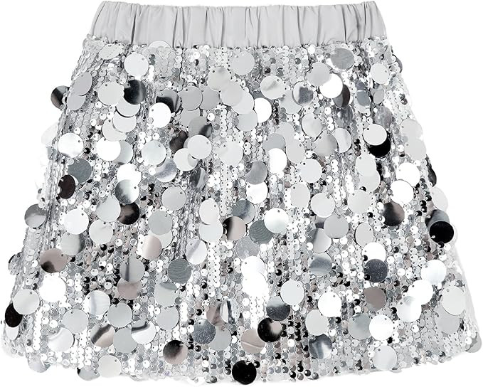 Miipat Girls Sequin Skirt Sparkly Toddler Kids Mini Glitter Skirt Elastic Waist Party Pencil Skir... | Amazon (US)